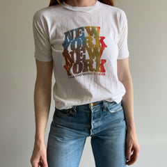 1970s New York New York T-shirt ajusté en coton