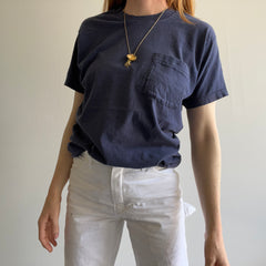 FOTL des années 1980 (à peu près sûr) T-shirt de poche en coton bleu marine vierge