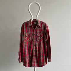 1980s X Long Five Brothers Cotton USA Made Flannel Shirt/Mini Dress ??