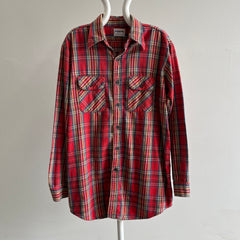 1980s X Long Five Brothers Cotton USA Made Flannel Shirt/Mini Dress ??