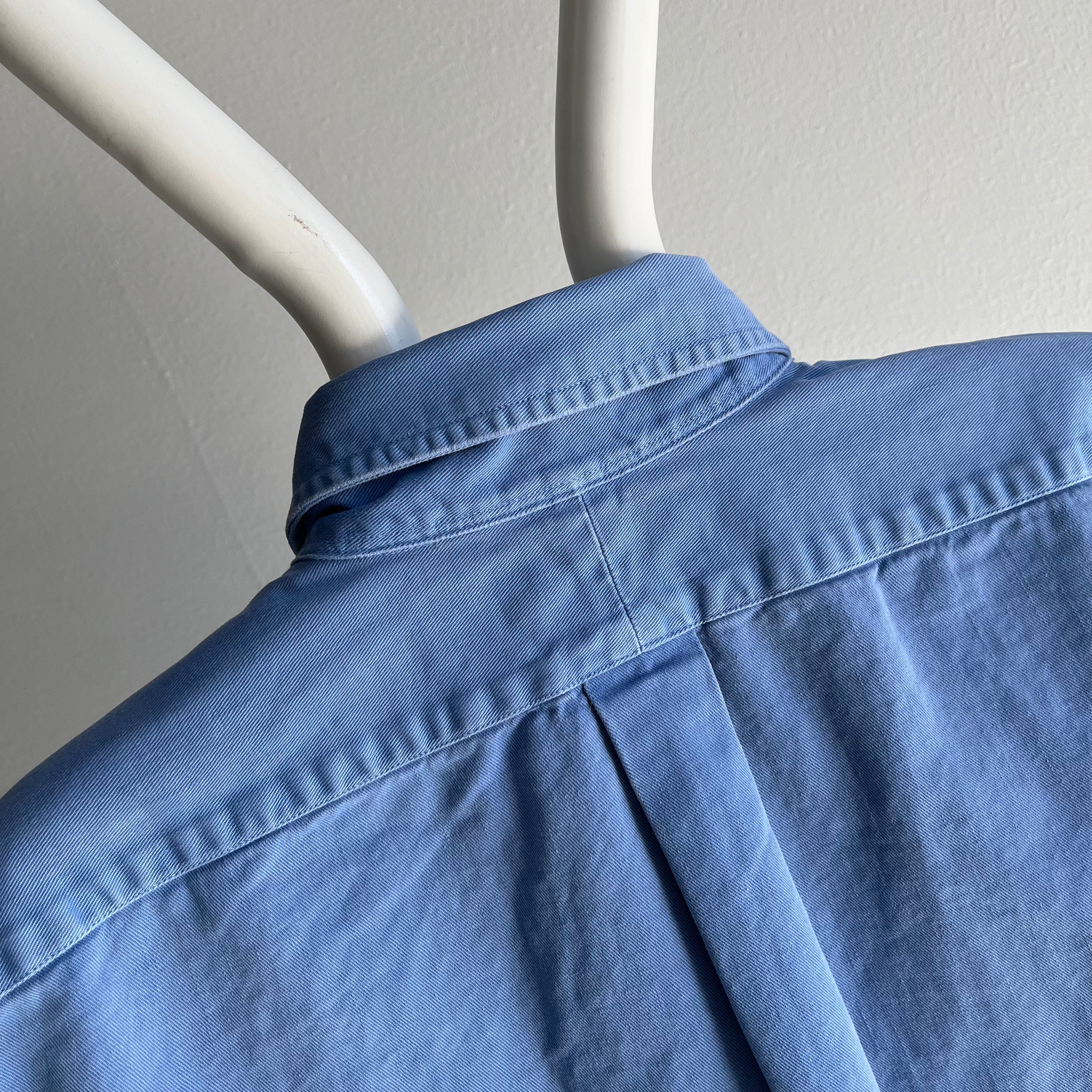 1990s Polo by Ralph Lauren Chemise boutonnée en coton épais à manches coupées