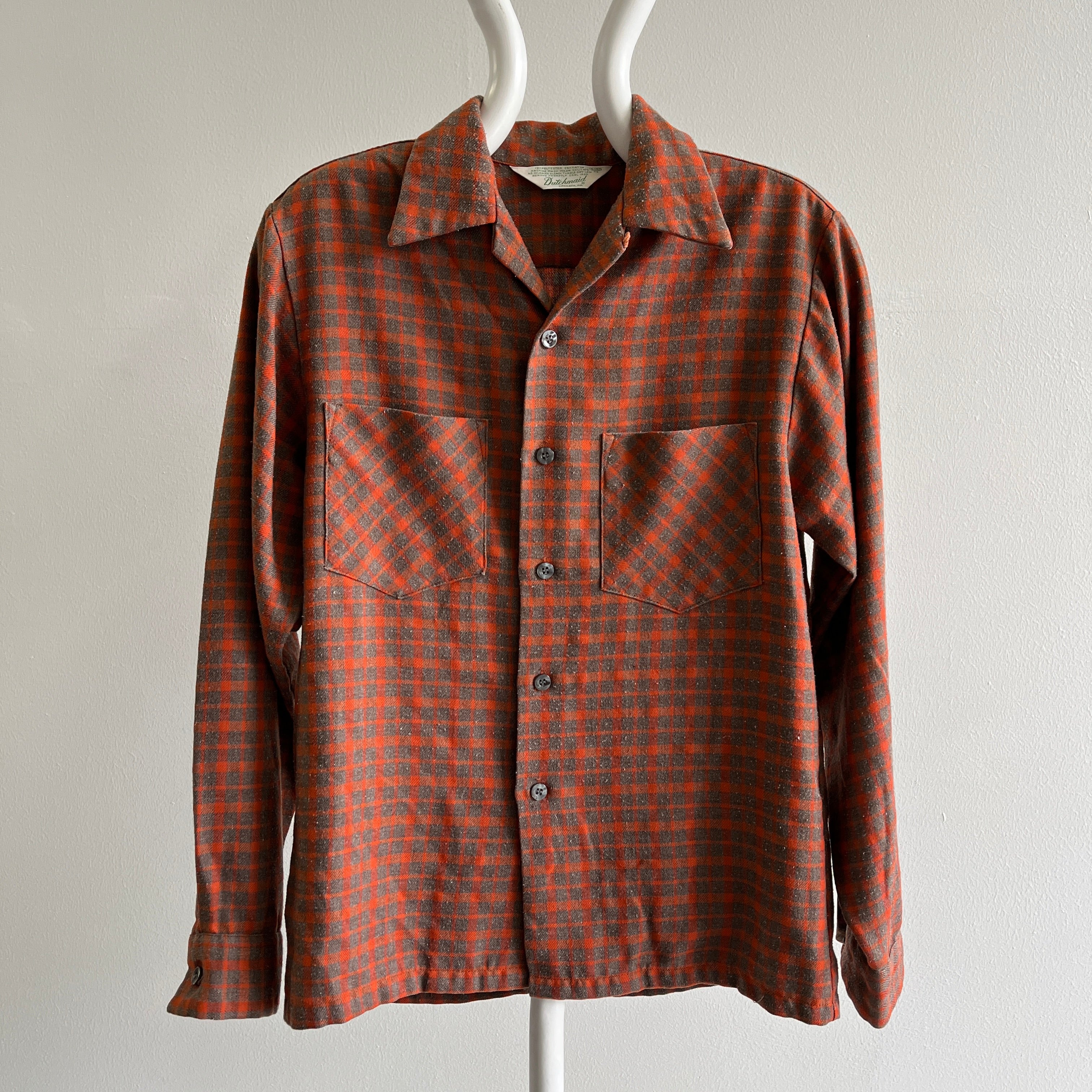 1970s Autumnal Plaid Flannel by Dutchmaid