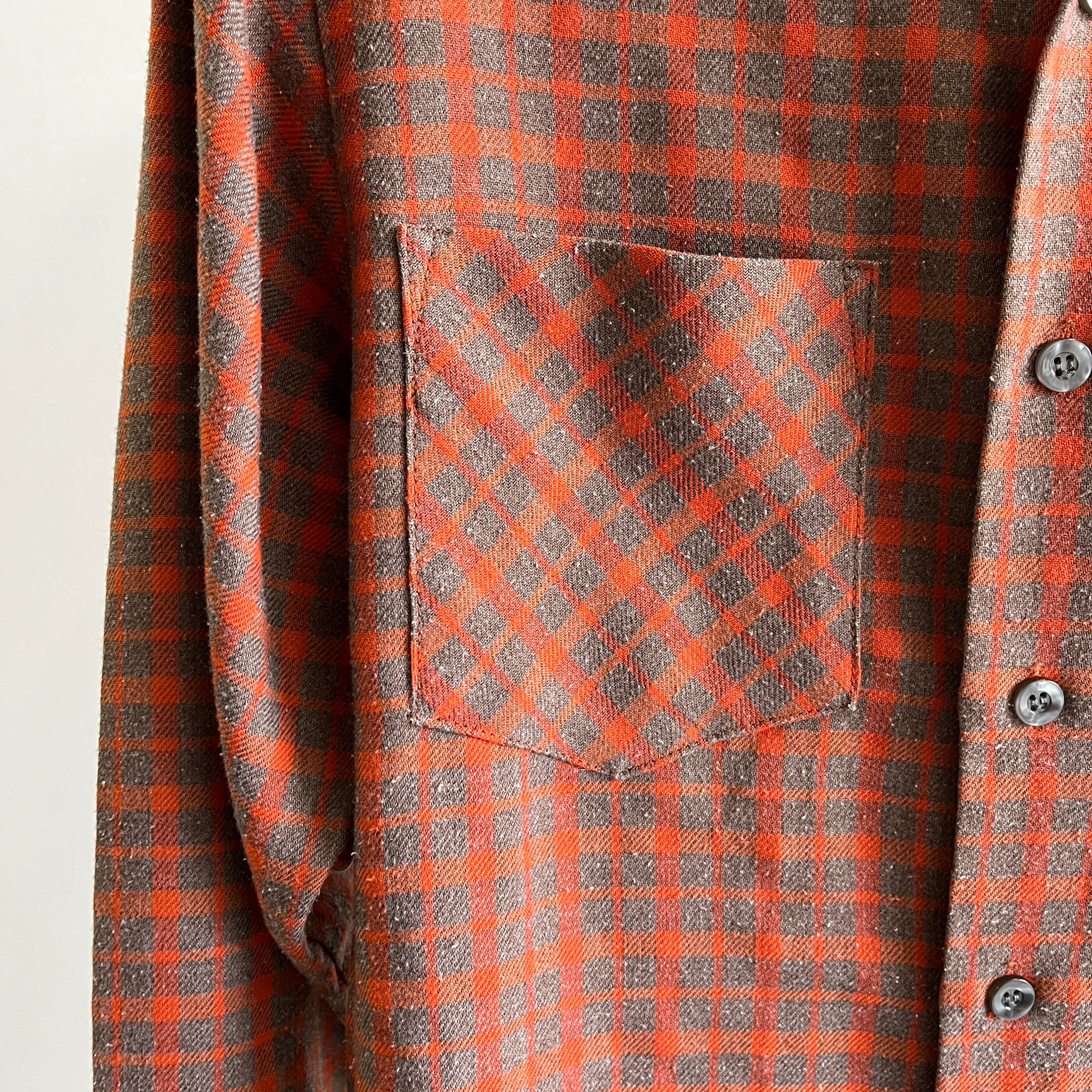 1970s Autumnal Plaid Flannel by Dutchmaid