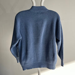 1990s L.L. Bean Baby Blue Mostly Cotton Knit Sweater