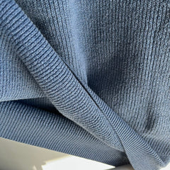 1990s L.L. Bean Baby Blue Mostly Cotton Knit Sweater