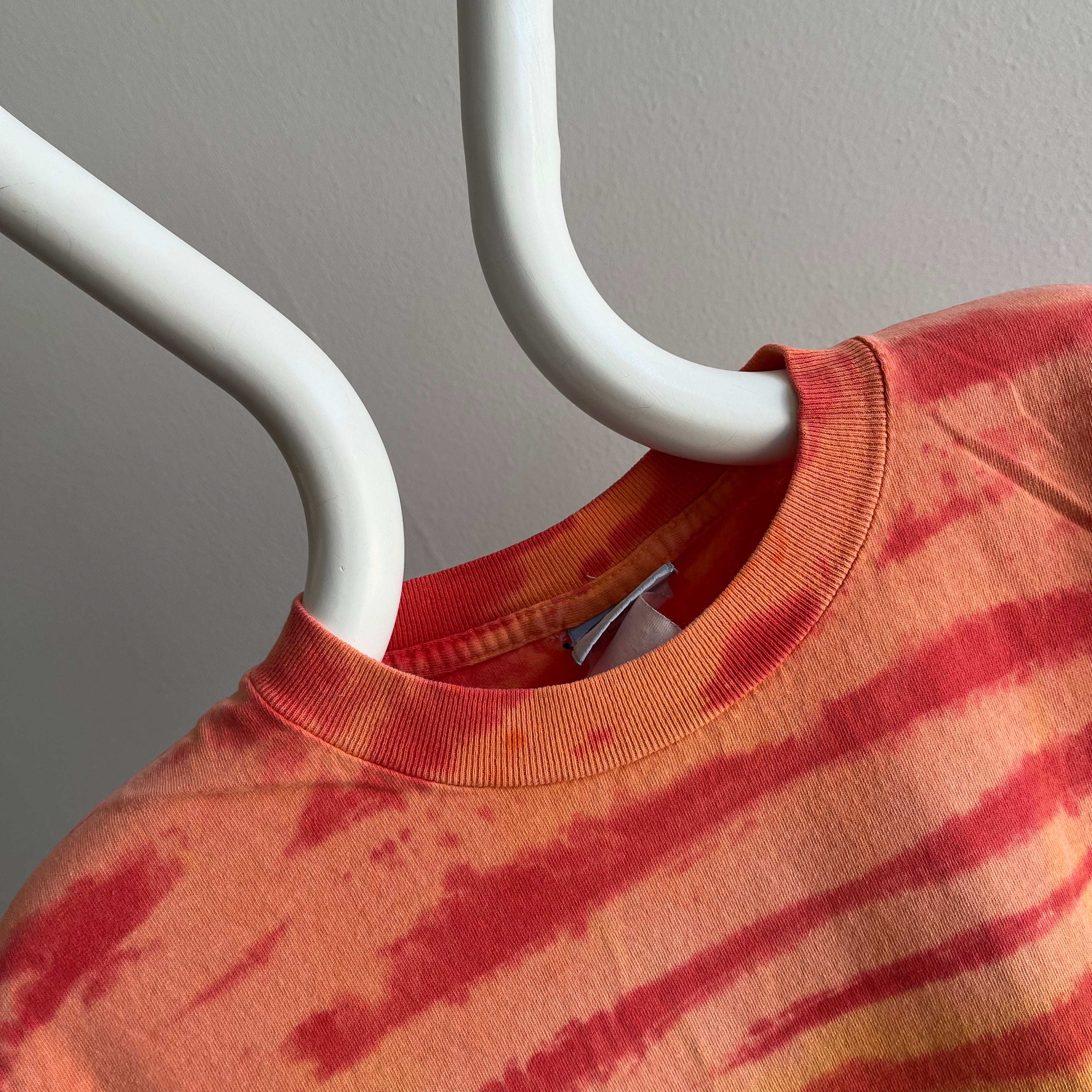 1990/2000s Striped Tie Dye Cotton T-Shirt