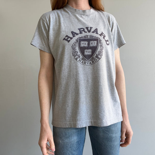 T-shirt à point unique Harvard des années 1980 - Taches d'encre sur le dos