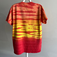 1990/2000s Striped Tie Dye Cotton T-Shirt