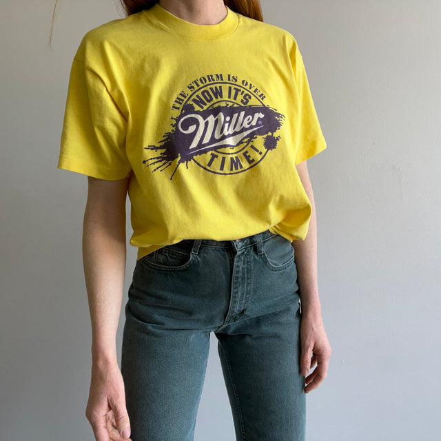 1980/90s "The Storm Is Over Now It's Miller Time!" T-Shirt