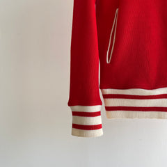 Sweat zippé rouge et blanc SUPER SOFT des années 1980