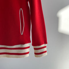 1980s SUPER SOFT Red and White Zip Up Sweatshirt