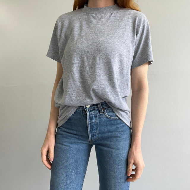 1990s Soft Blank Gray T-Shirt made in Canada