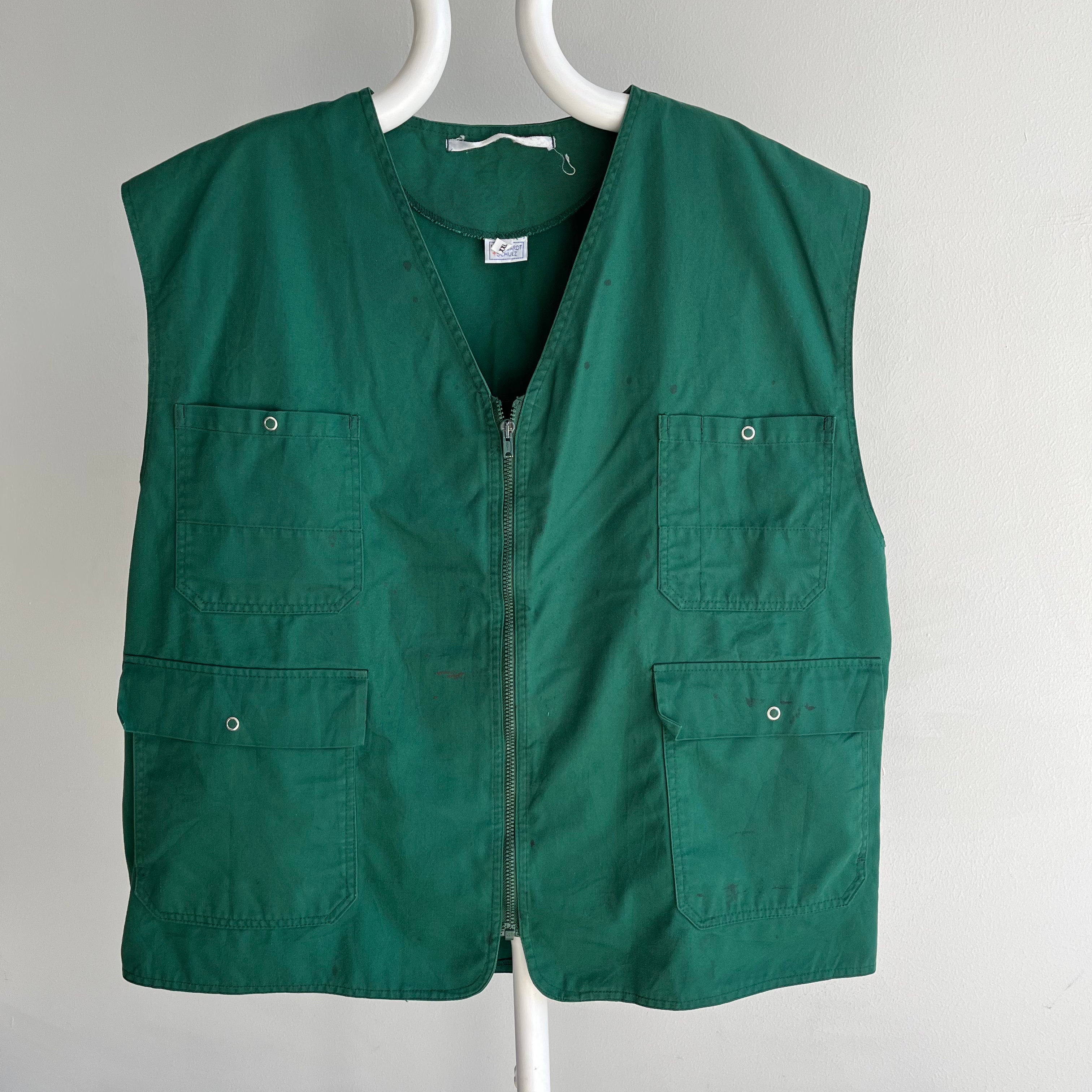 Très grand gilet vert des années 1980