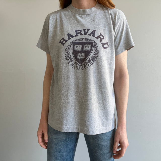 T-shirt à point unique Harvard des années 1980 - Taches d'encre sur le dos