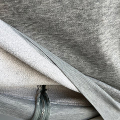 1980s Slim Fit Zip Up Gray Hoodie