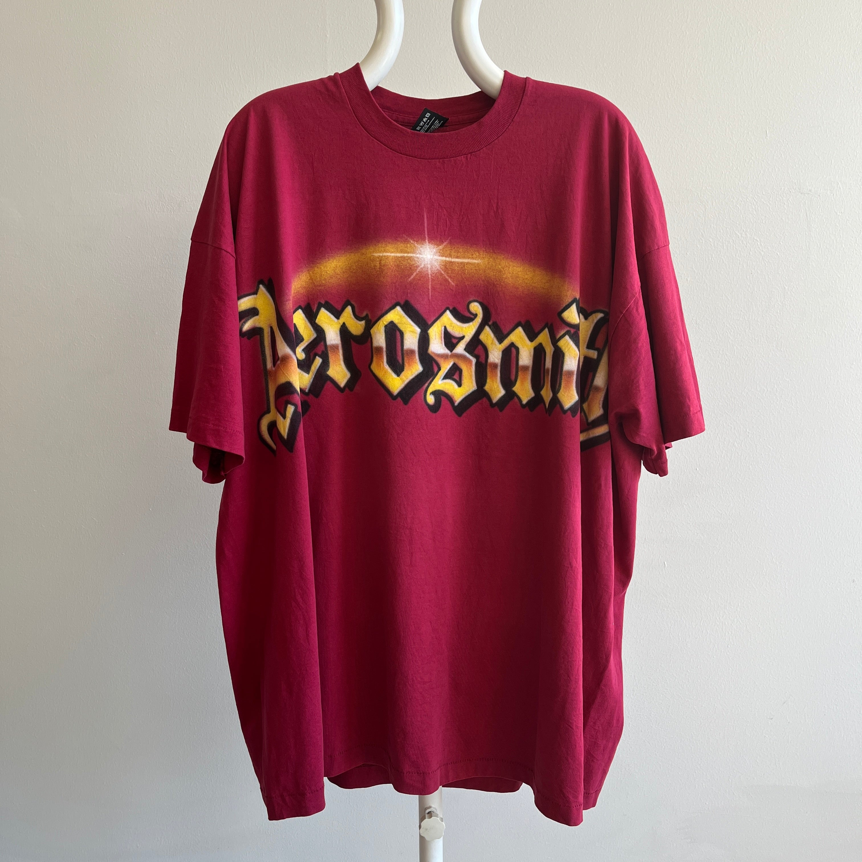 1990s DIY Airbrush Oversized Aerosmith T-Shirt - Single Stitch FOTL Best