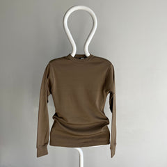 1980s Bronze Thermal Style Long Sleeve - Stretchy