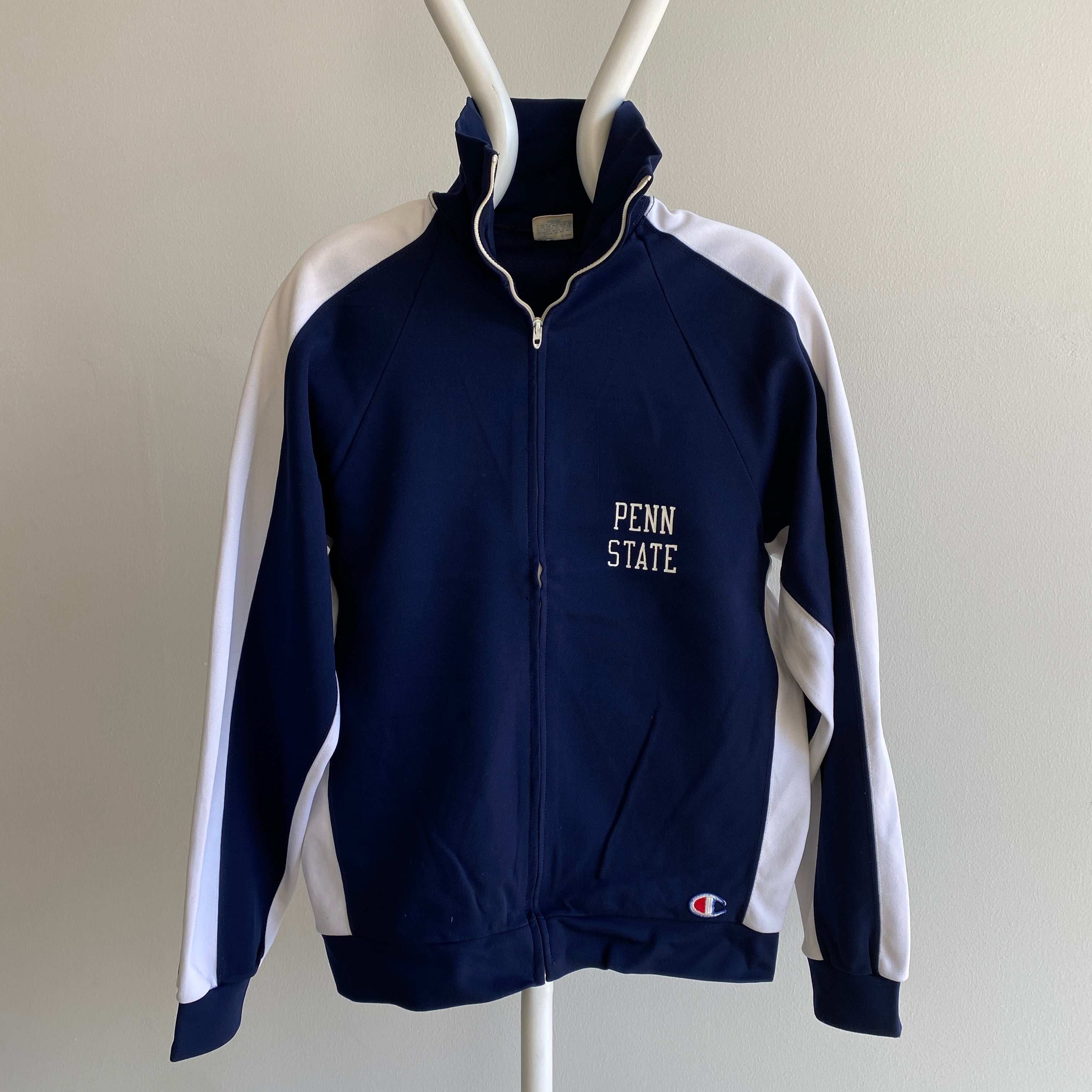 1970s Champion Brand Penn State Nylon Two Tone Zip Up