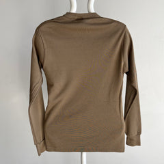 1980s Bronze Thermal Style Long Sleeve - Stretchy