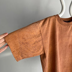 1990s Snakeskin Print Oversized Rusty Orange/Brown T-Shirt