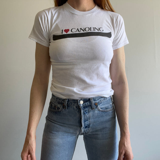 T-shirt I Love Canoeing des années 1980 par Screen Stars