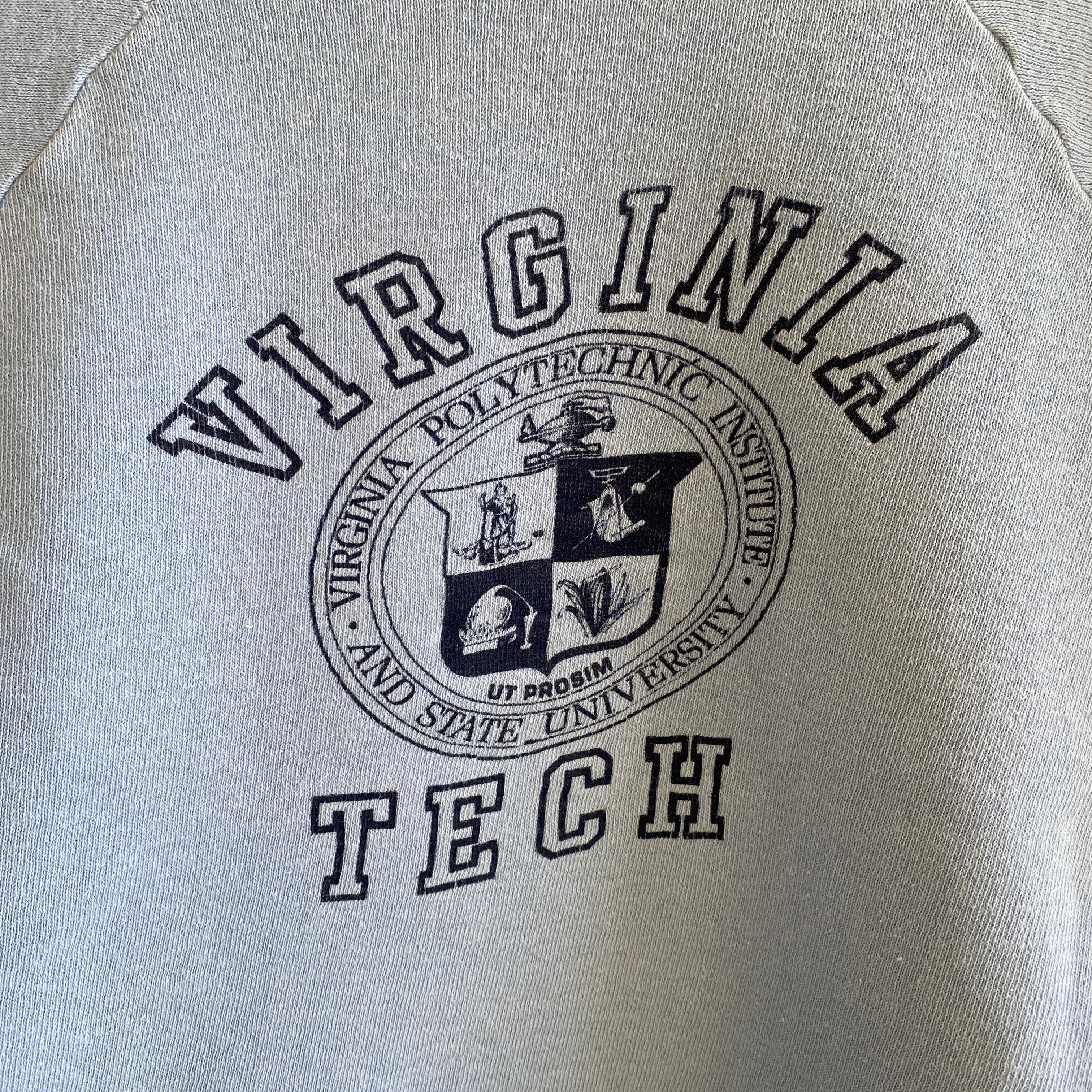 Sweat-shirt universitaire Virginia Tech des années 1960/70