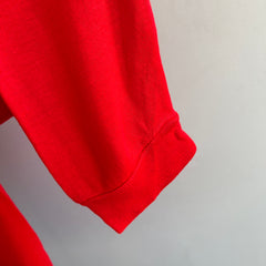 1950/60s Creslan Neon Orange/Red Rare Sweatshirt - look at the cut!
