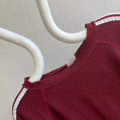 1980s Triple Stripe Burgundy Raglan