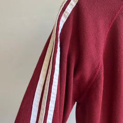 Raglan triple rayure bordeaux des années 1980