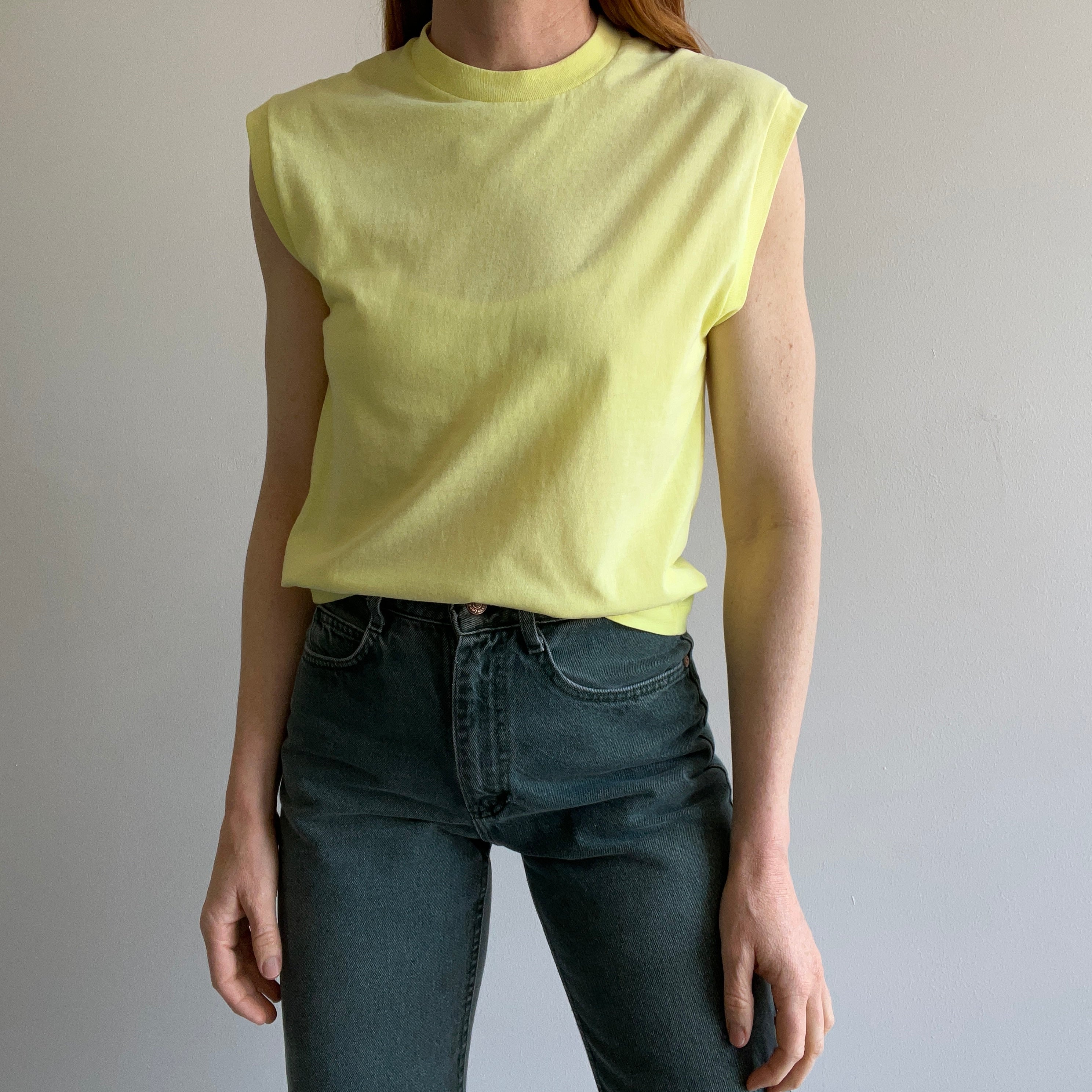 1980s Soft Blank Yellow Muscle Tank - So Good!