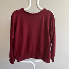 Raglan triple rayure bordeaux des années 1980