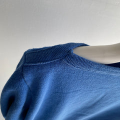 1980s Boat Neck Blank Blue Sweatshirt by Ultra Sweats/Pannill
