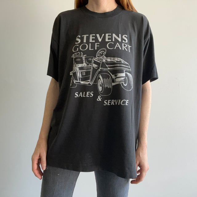 1980/90s Steven's Golf Cart Sales And Service Oversized T-Shirt - STAINED
