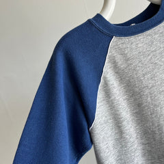 1970s Two-Tone Baseball Sweatshirt w Piping - Personal Collection Piece
