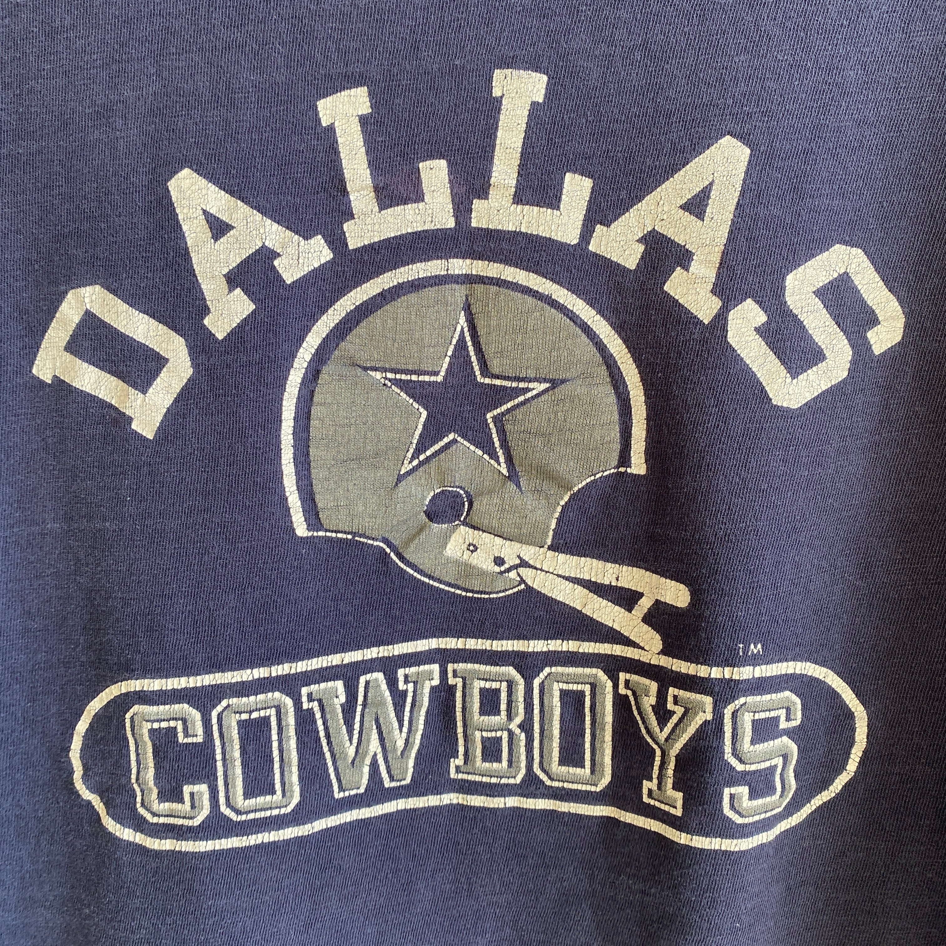 1970s Champion Blue Bar Dallas Cowboys Thrashed Cotton T-Shirt