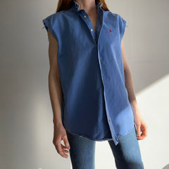 1990s Polo by Ralph Lauren Cut Sleeve Heavy Cotton Button Down Shirt
