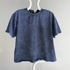 1980s Navy and Black Acid Wash Cotton T-Shirt