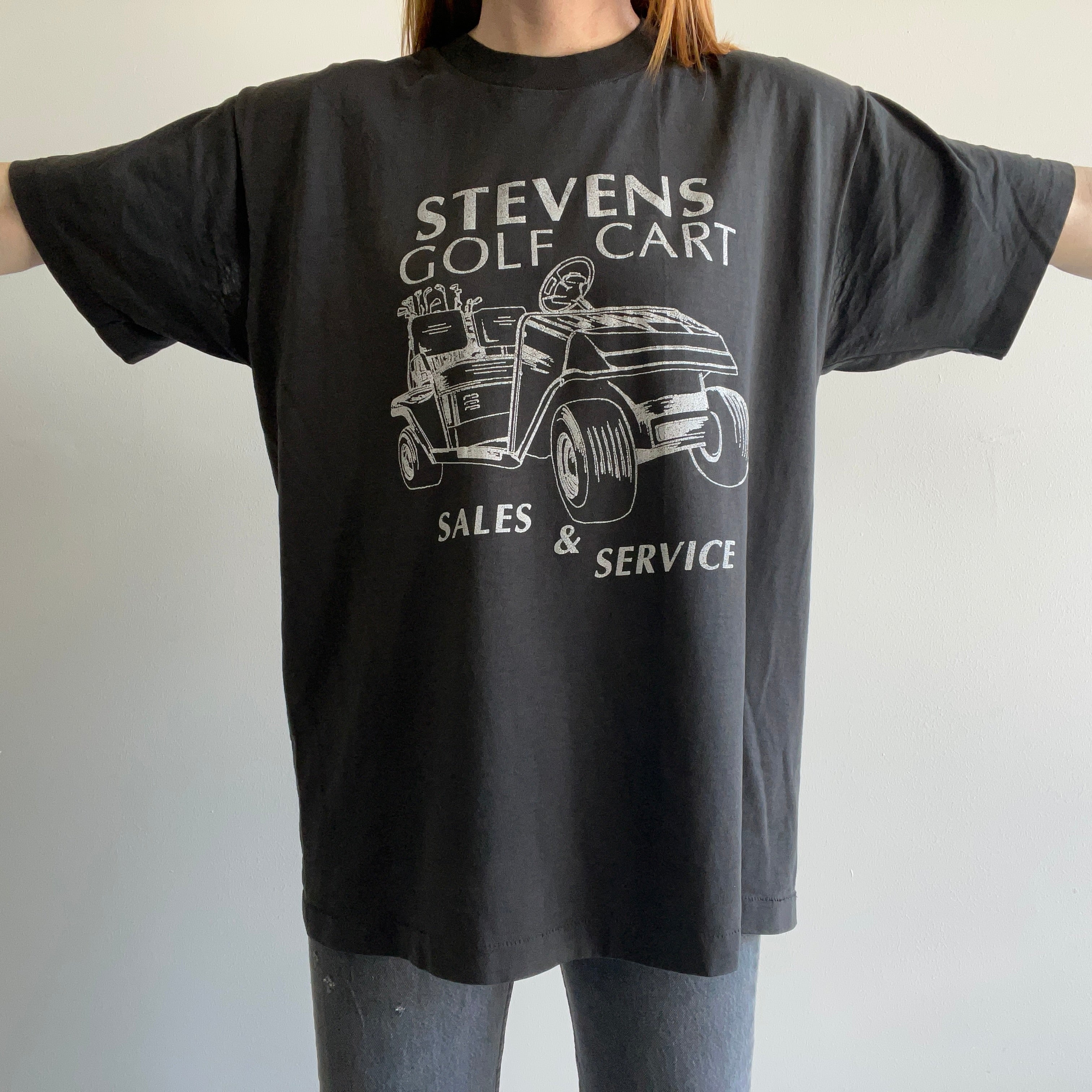 1980/90s Steven's Golf Cart Sales And Service T-shirt surdimensionné - STAINED
