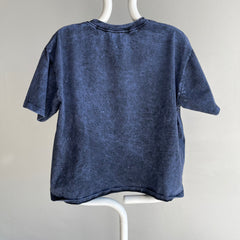 1980s Navy and Black Acid Wash Cotton T-Shirt