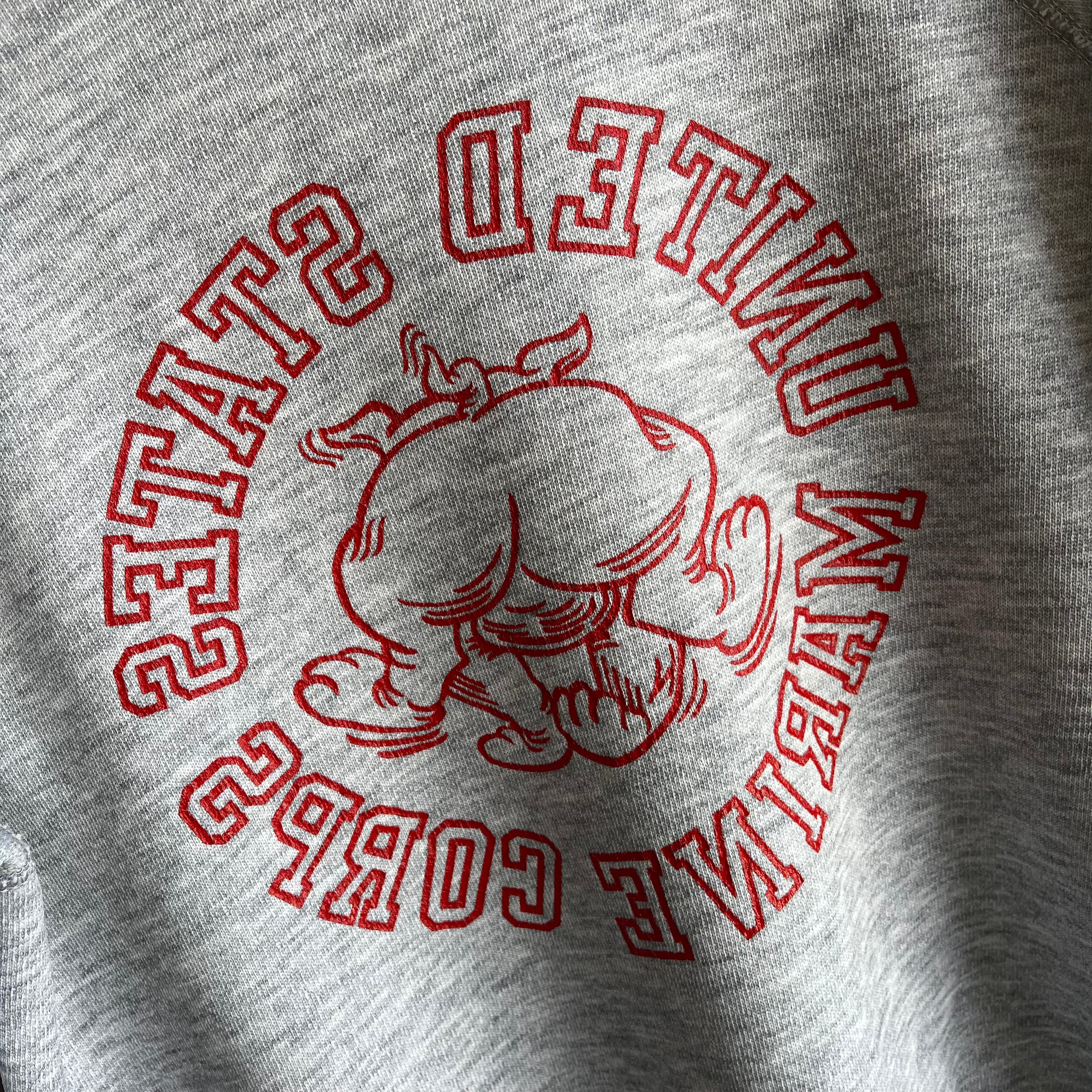 1970/80s Front and Back USMC Sweatshirt - The Bully Butt on The Backside!