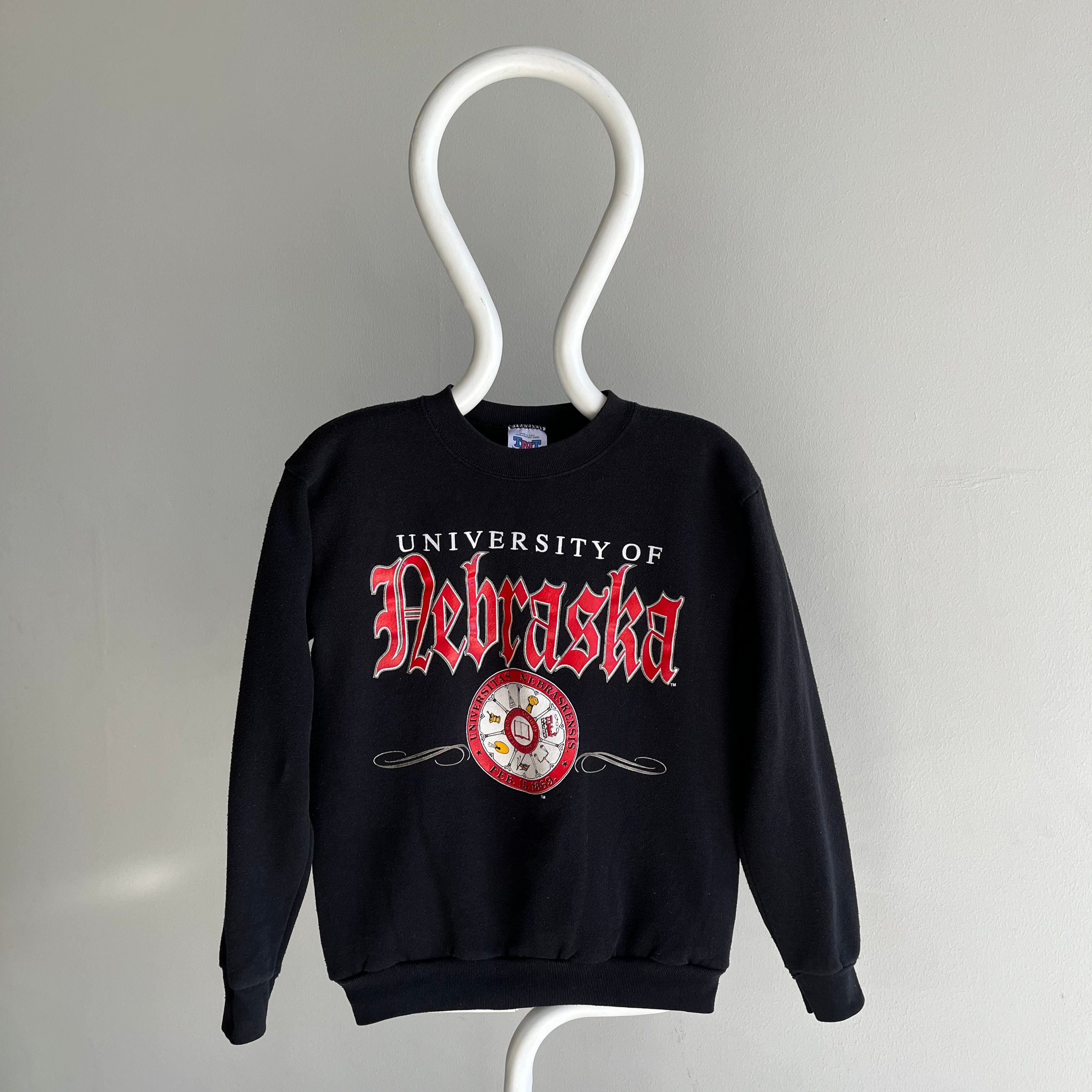 Sweat-shirt plus petit de l'Université du Nebraska des années 1980