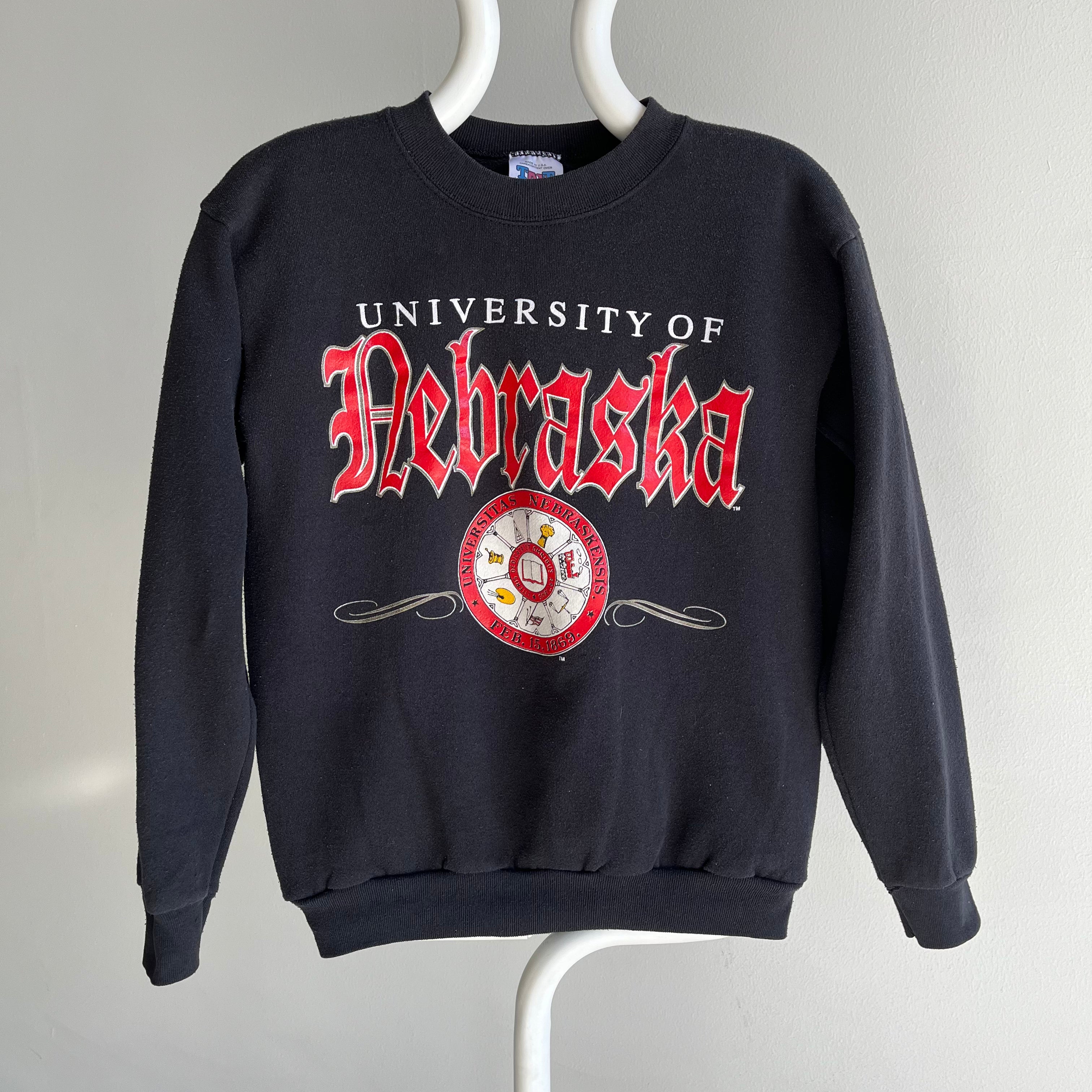 Sweat-shirt plus petit de l'Université du Nebraska des années 1980