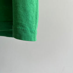T-shirt blanc 50/50 à point unique vert Kelly des années 1980