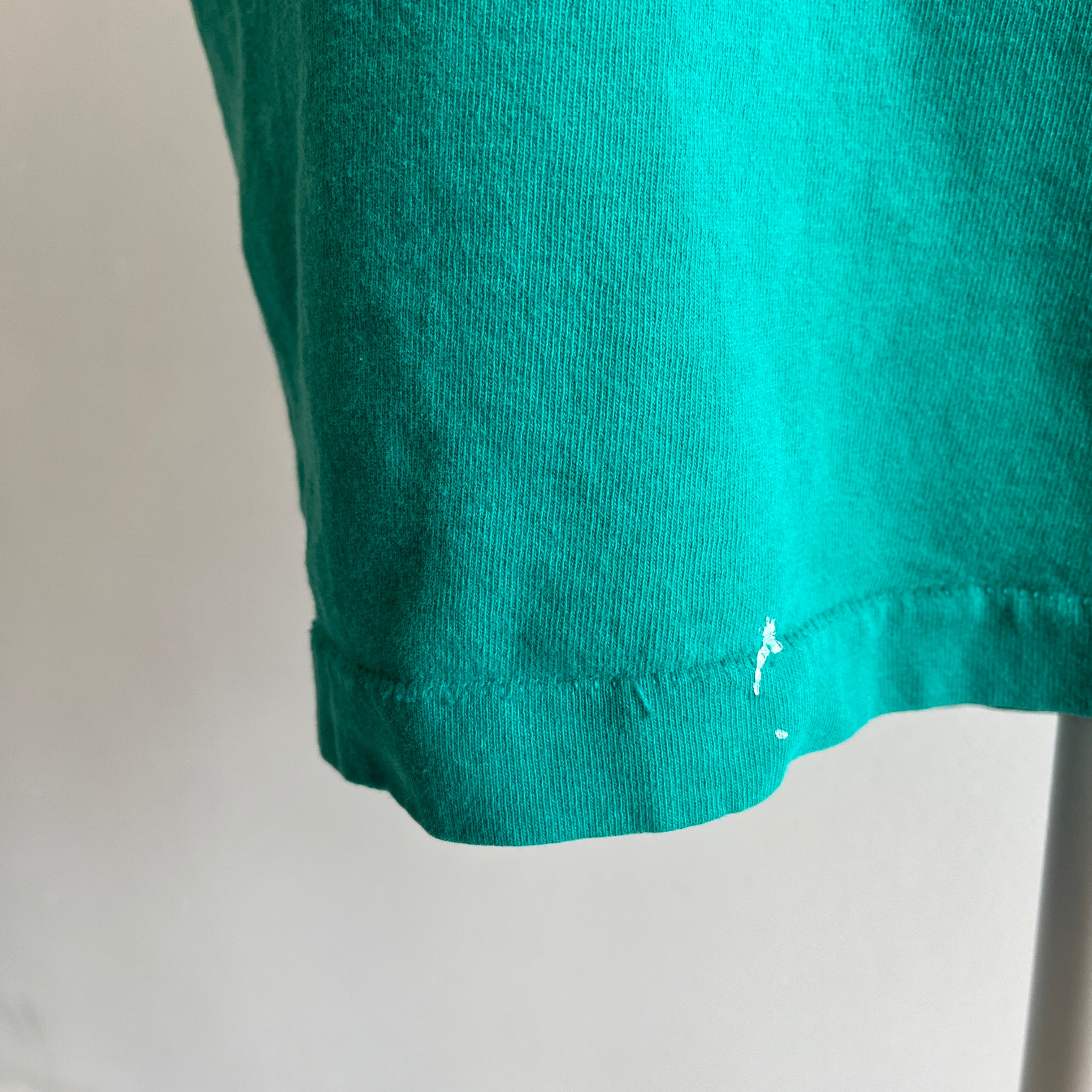 1990s Blank Teal Cotton Tank Top