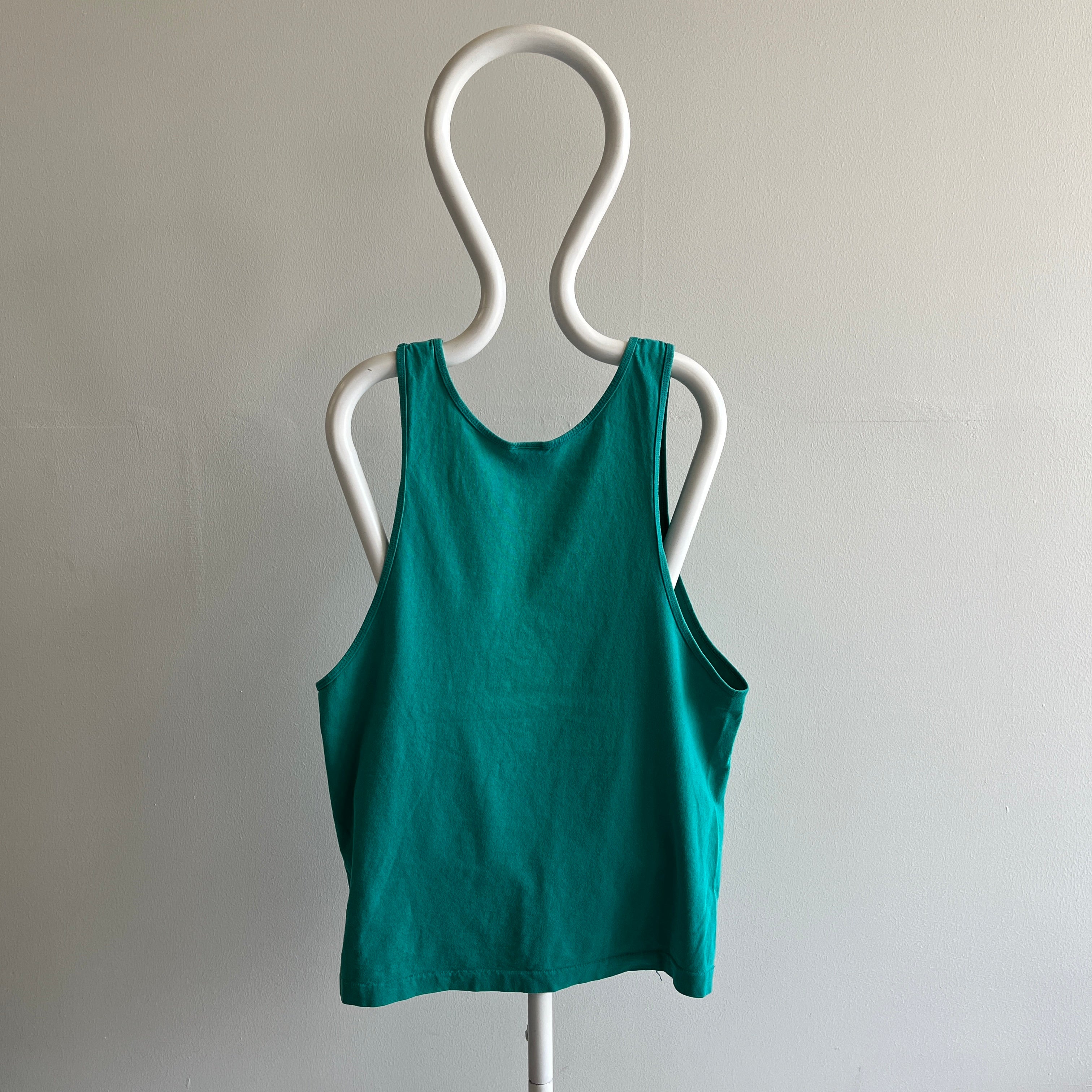 1990s Blank Teal Cotton Tank Top