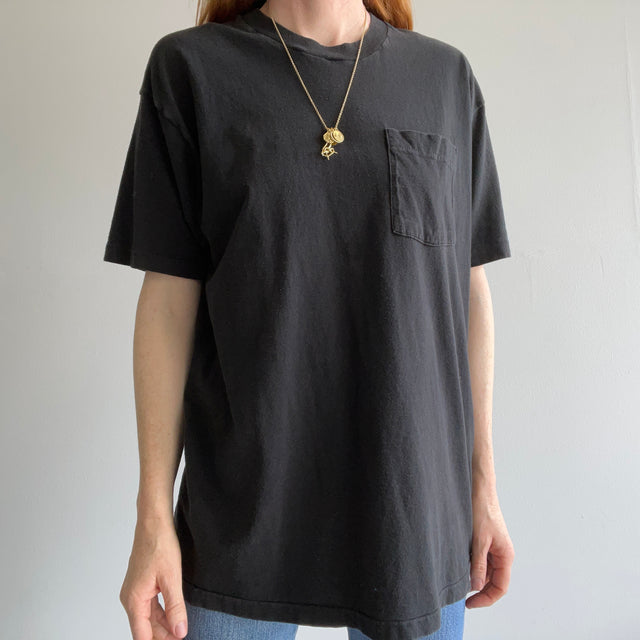 1980s Blank Black Pocket T-Shirt