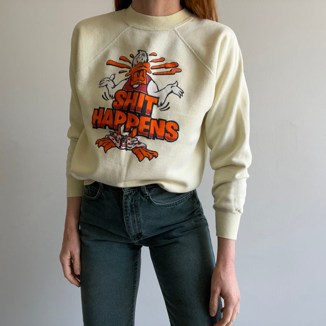 1980s SHIT HAPPENS Sweatshirt - Howard the Duck