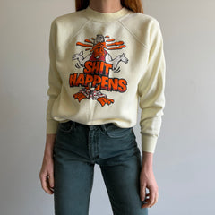 1980s SHIT HAPPENS Sweatshirt - Howard the Duck