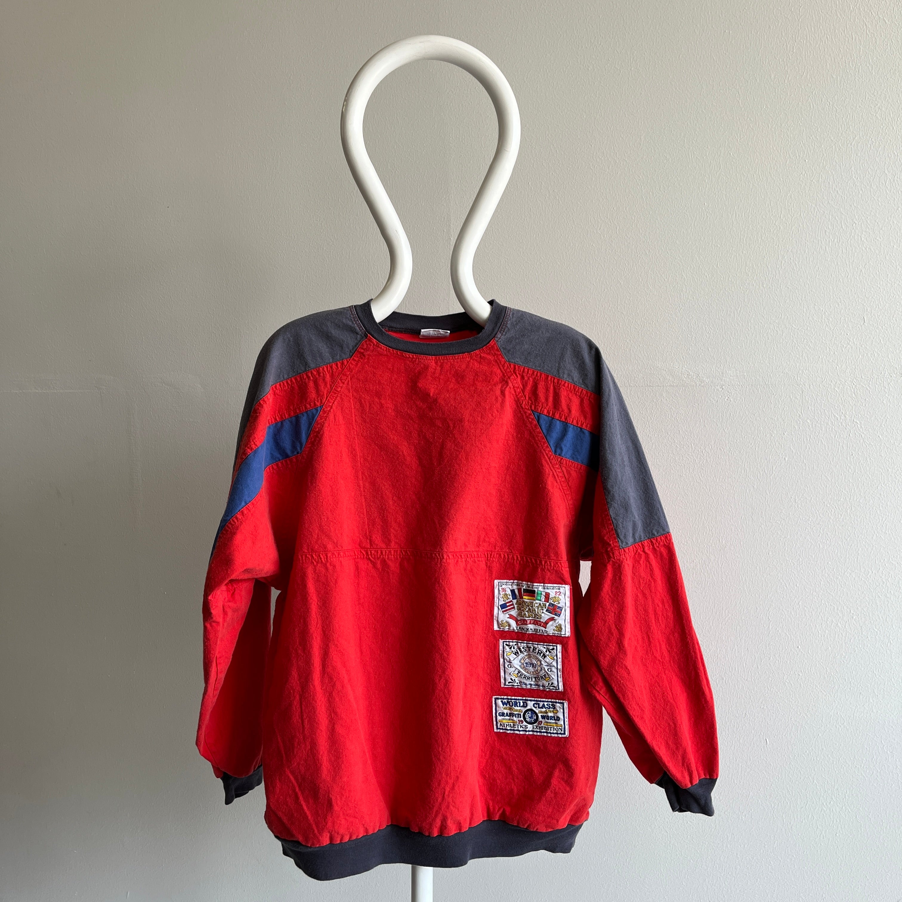 Sweat-shirt/chemise super amusant en coton fin et léger des années 1990