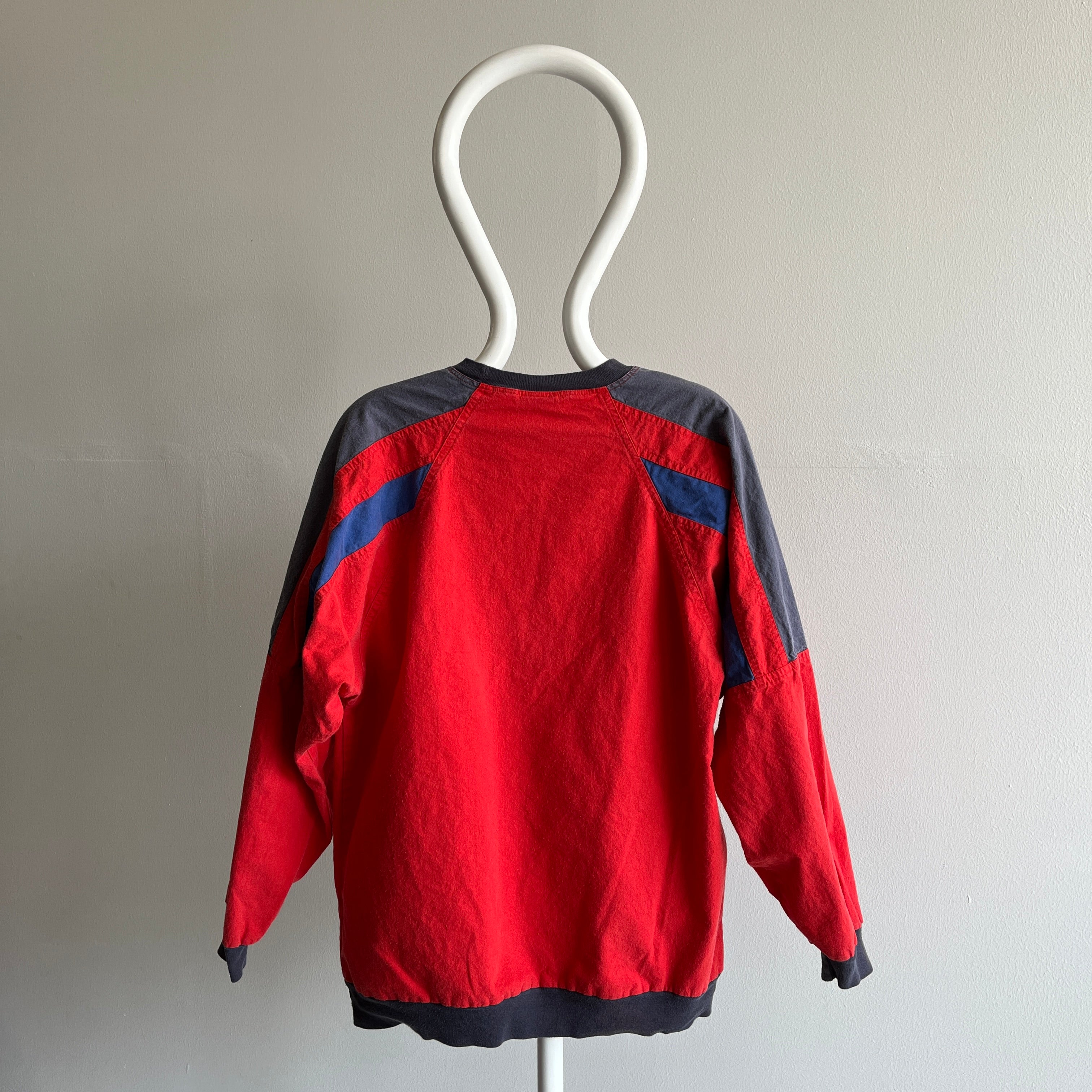 1990s Thin Cotton Lightweight Color Block Super Fun Sweatshirt/Shirt